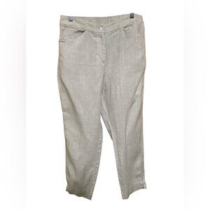 Chico’s Cream Beige 100% Linen Crop Pants Size 0.5R/6R.